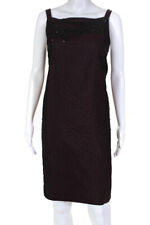 Dries Van Noten Womens Sleeveless Embellished Shift Dress Purple Size 40 Italian picture