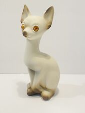 Vintage Calif USA Siamese Cat Figurine Crystal Amber Eyes 7” picture