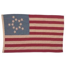 Retro Vintage Distressed Cotton 13 Star American Flag Sewn Cloth USA picture