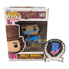 Timothy Chalamet Signed Autograph Willy Wonka Funko Pop 1476 Beckett BAS picture