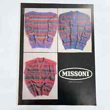 Missoni Sweater Vintage Magazine Print Ad 80s Fashion Belle France Dress 1983 picture