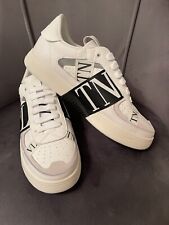 Valentino Garavani Calfskin White Sneakers With Black Strap.Us Sizes From 8to11 picture