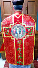 Red Chasuble Fiddleback Set Precious Blood Vestment,Stole,Maniple,Burse,Veil NEW picture