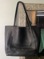 BOTKIER LEATHER SOHO EXPOSED ZIP TRIM TOTE SHOULDER BAG BLACK picture