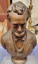 Large 17” President Abraham Lincoln Bust Chalkware Alexander Backer Statue picture