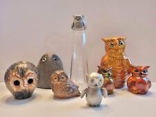 8 Pc Vintage Owl Figurine Collection. Perfect Gift For Your Favorite Owl Lover picture
