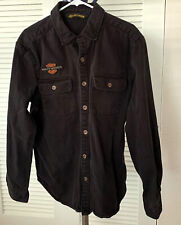 Harley Davidson Men’s Vintage Logo Overshirt Shirt Black Regular L picture
