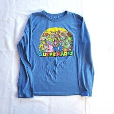  Blue GAP Kids Boys Super Mario Nintendo Long Sleeve T-Shirt Top Tee Size XL EUC picture