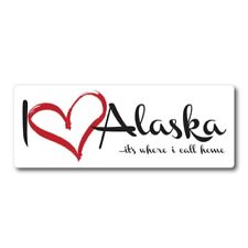 I Love Alaska, It's Where I Call Home US State Magnet Decal, 3x8 In Automotive picture