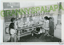 Vintage B/W Snapshot Type Photo-Children in Classroom, Christmas Toyshop  picture