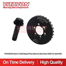 VITAVON HD Steel 1.5 Mod Ring&Pinion Spiral Cut Bevel Gear 9/30T For Axial SCX6 picture