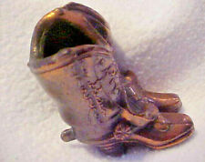 Vintage Copper Metal Cowboy Boots with Spurs Toothpick Holder picture