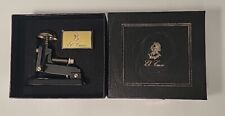 Vintage El Casco Desk Stapler M-1 Latonado Y Negro Brass Plating & Black W/ Box picture
