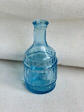 Vintage Wheaton Glass Root Bitters Barrel Mini Blue Bottle Dr Chandlers Glass picture