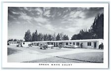 c1960s Green Wave Court Exterior Roadside Tice Florida FL Unposted Cars Postcard picture