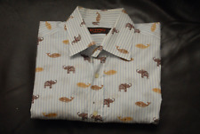 ETRO Milano elephant whale pattern long sleeve shirt 42 L made in Italy picture