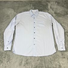 Dries Van Noten Shirt Mens 52 Blue Cotton Button Designer Made in Portugal picture