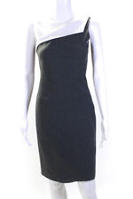 Narciso Rodriguez Womens Two-Toned Pleated Zip Up Sleeveless Dress Gray Size 38 picture