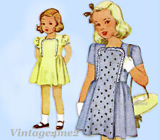 McCall 6650: 1940s Darling Toddler Girls Dress Size 3 Vintage Sewing Pattern picture