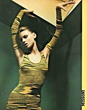 MISSONI vintage print ad from 2001 In Style yellow black stripe knit dress picture
