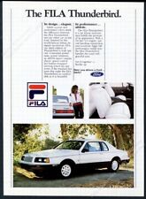 1984 Fila Ford Thunderbird special edition car photo vintage print ad picture