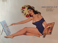 1952 Esquire Original Art Pinup Girl Painting Eddie Chan Alexis de Sakhnoffsky picture