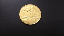 Da Vinci 24K Electroplate Gold Sterling Sil Apostles Last Supper Detail 2 Medal picture