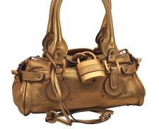 Authentic Chloe Mini Paddington Leather Shoulder Hand Bag Purse Gold 1983J picture