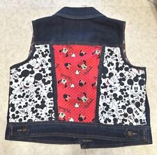 Disney MICKEY & MINNIE MOUSE Denim Vest ONE OF A KIND Size Medium Adult picture