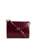 Salvatore Ferragamo Womens Leather Envelope Shoulder Bag Handbag Burgundy picture