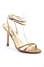 Jimmy Choo Womens Leather Strappy Buckled Stiletto High Heels Tan Brown Size 8 picture