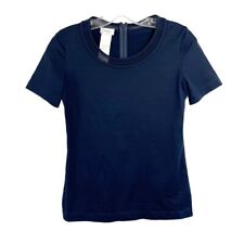 Akris Punto Navy Blue Lacet Trim Short Sleeve Shirt Business Casual - Size US 6 picture