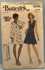 Dress Pattern High Waisted Butterick 3636 Size 12 B 34 1970's Chic Glam Vintage picture