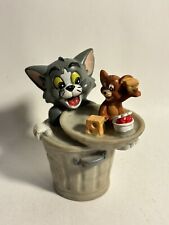 1993 vintage Tom and Jerry in a Trash Can Figure Soft Rubber Toy Cat Mouse picture