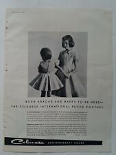 1956 Celanese contemporary fiber little girls dresses by Joseph Love vintage ad picture