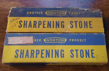2 Vintage Behr Manning Sharpening Stones With Boxes Norton picture