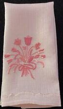 2 Constance Leiter Madeira Hand Embroidered Towels Pink XX012 picture
