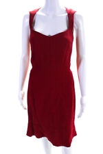 Narciso Rodriguez Womens Square Neck Zippered Pencil Tank Dress Red Size 44 picture