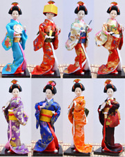 Oriental Japanese Brocade Kimono Kabuki Doll Geisha Figure Figurine Statue Decor picture