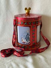 Disney Parks Holiday Christmas Mickey & Friends Musical Tin Popcorn Bucket NEW picture