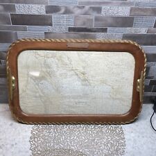 Vintage Beverly Hills Yacht Club SOUND NAVIGATIONAL CHART Mahogany Serving Tray picture