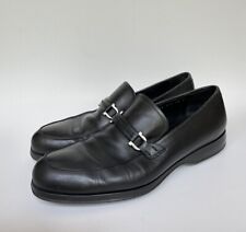 Salvatore Ferragamo Black Leather Loafers Shoes Mens Size 10 2E picture