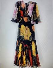 AUTHENTIC DOLCE & GABBANA MULTI-COLOR ROSES/FLORAL SILK MAXI DRESS-NWOT picture