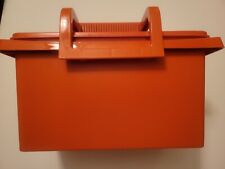 Vintage Tupperware Carry-All Large Storage Container Orange 1431-5 Lid 795-6 EUC picture