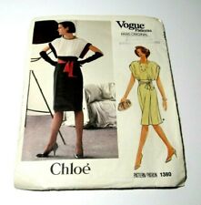 Vogue Paris Original Pattern Chloe #1380 Dress High Waist Back Button Pleats 10 picture