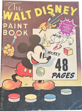 Vintage 1970s Reproduction Of 1930s The Walt Disney Paint Book 48 Pages Unused picture