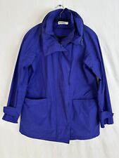 Jil Sander Women's Full Zip Mid Length Anorak Jacket Blue Size 38 Hood picture