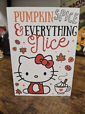 NWT HELLO KITTY PUMPKIN SPICE AND EVERYTHING NICE FALL WOODEN ART BLOCK  picture