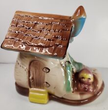 Vintage Old Lady In The Shoe Ceramic Cookie Jar (Read) picture