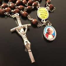 Saint JPII -St.John Paul II Pope- Canonization Rosary + Medal w/ Free Relic picture